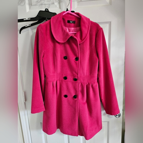 Magenta Color Womens Pea Coat - Picture 1 of 7